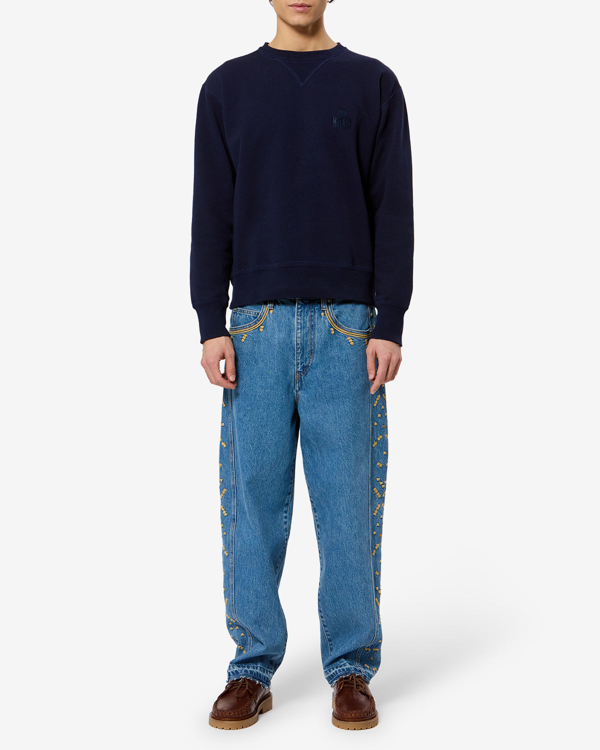 Sweatshirt Mike — Bleu marine, vue 2 ; référence SW0030HAD1M05H30NA