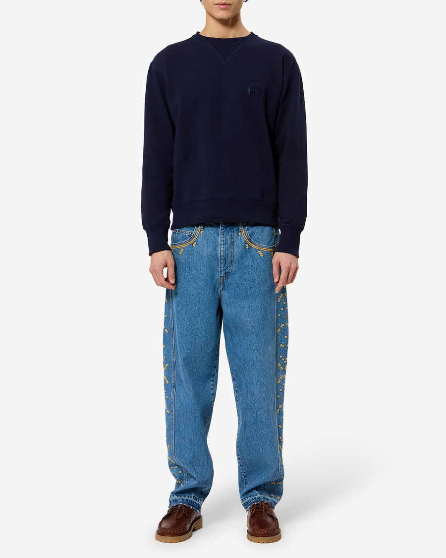 Sweatshirt Mike — Bleu marine, vue 2 ; référence SW0030HAD1M05H30NA
