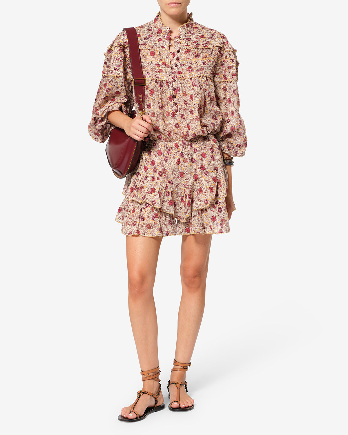 Blouse Doane — Écru-framboise, vue 2 ; référence HT0914FAD3J03EECRY