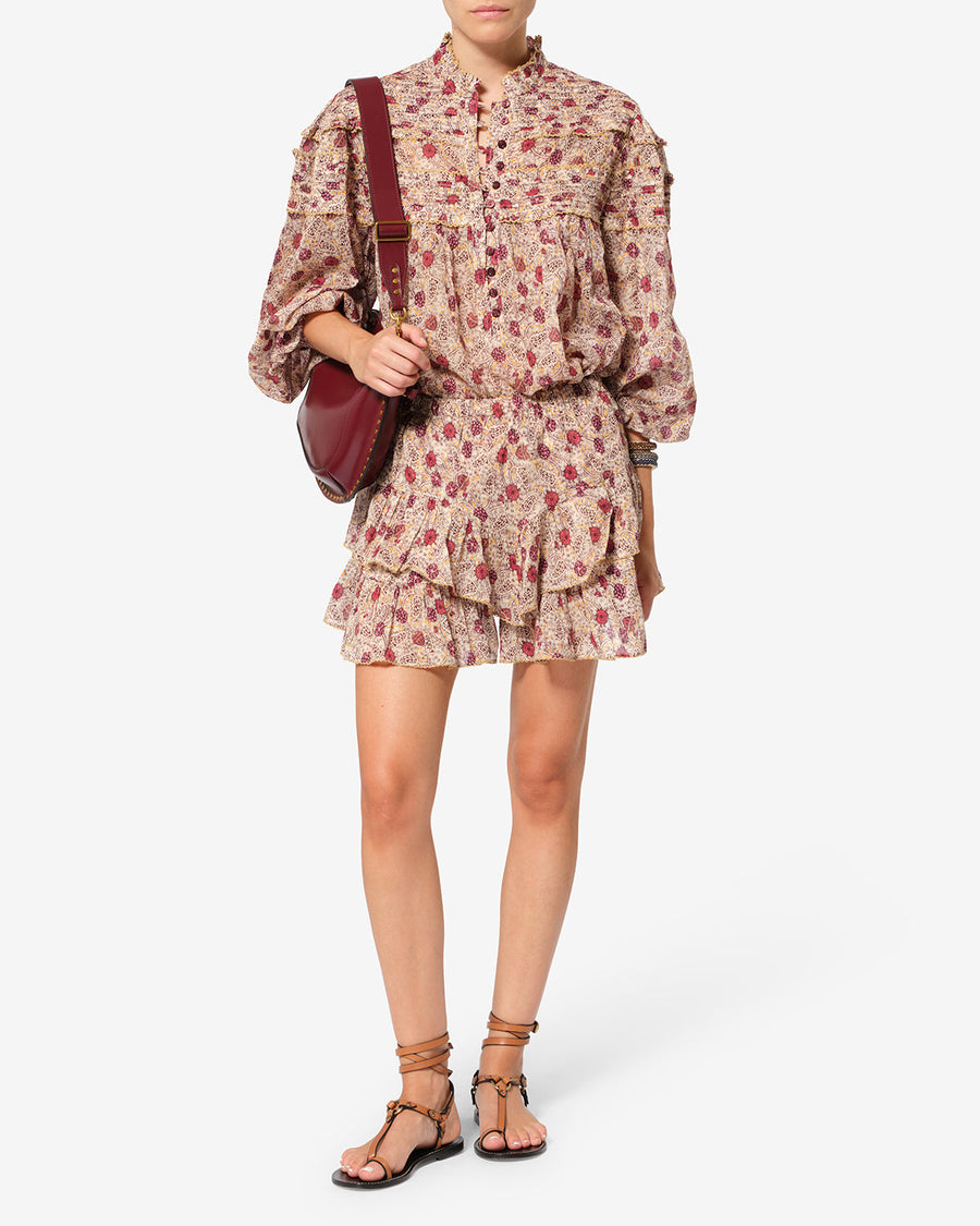 Blouse Doane — Écru-framboise, vue 2 ; référence HT0914FAD3J03EECRY