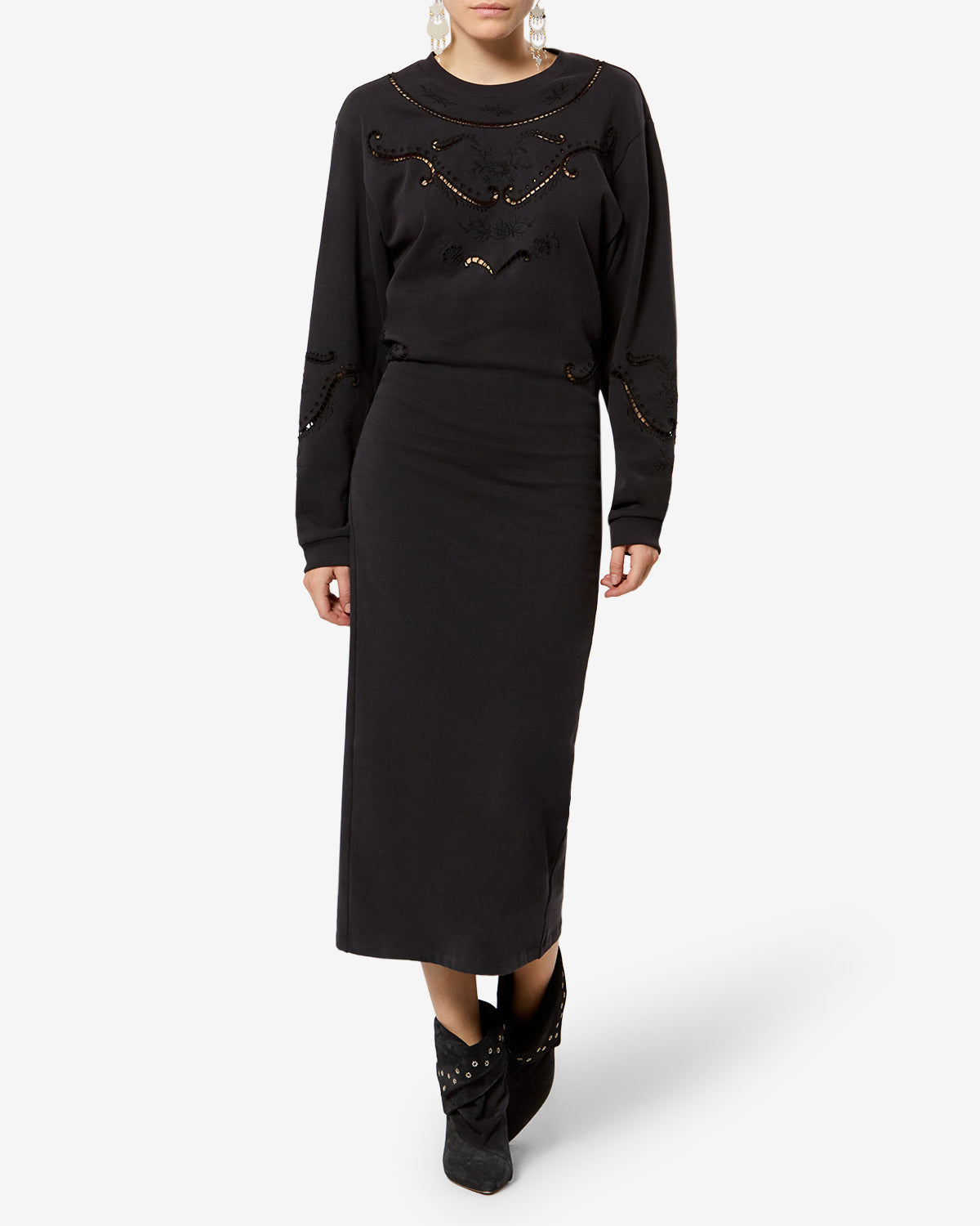 Robe Enaelle — Noir délavé, vue 1 ; référence RO1141FAD3N03E02FK