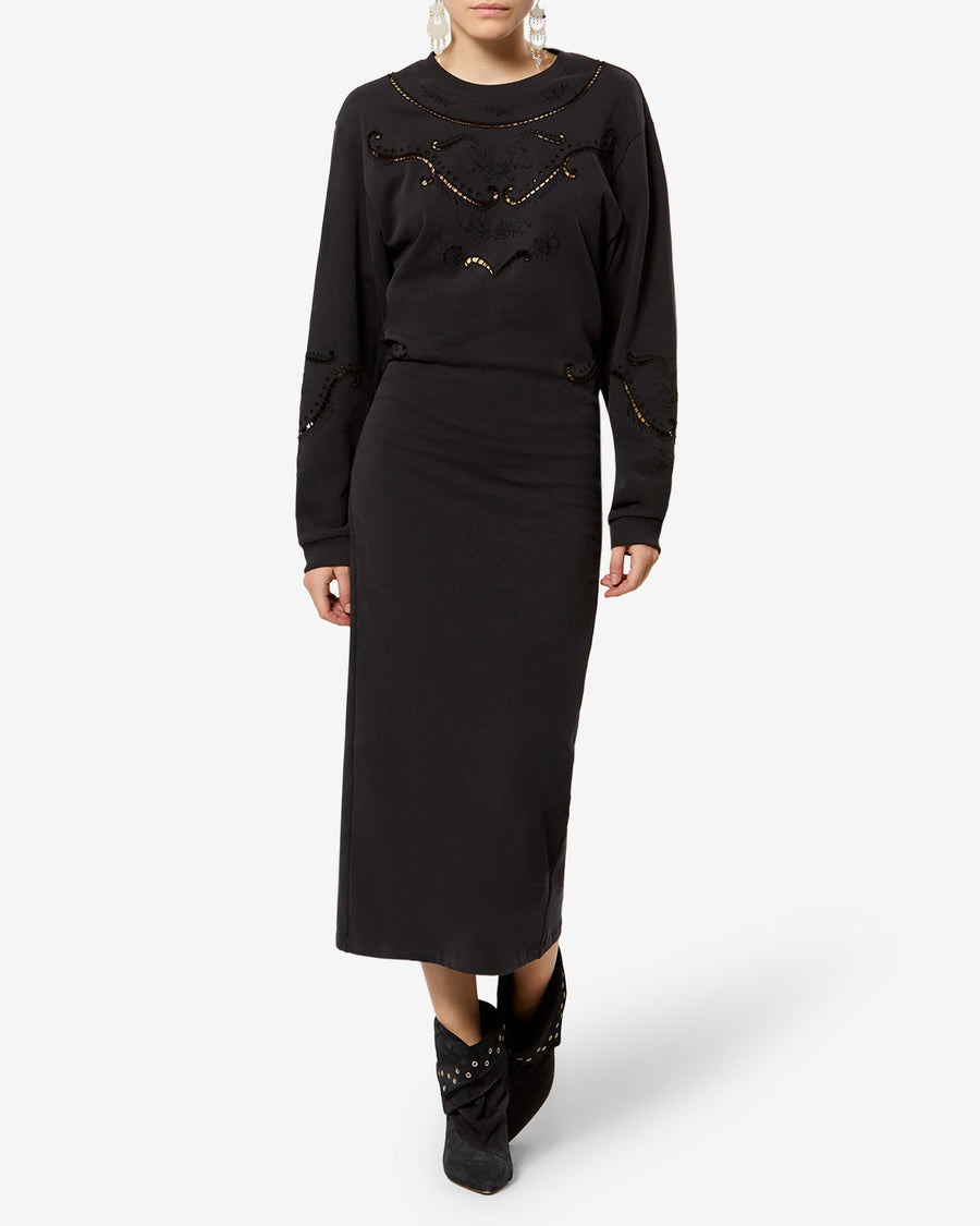 Robe Enaelle — Noir délavé, vue 1 ; référence RO1141FAD3N03E02FK