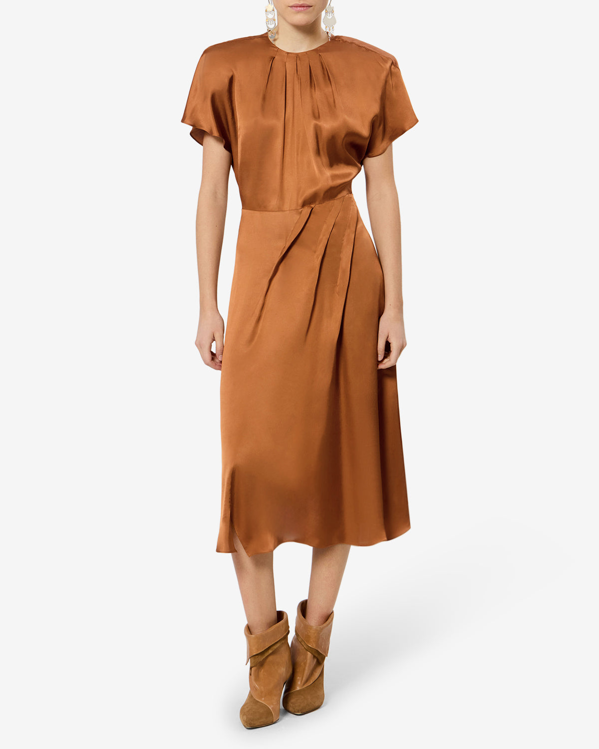 Robe Namsha — Caramel, vue 1 ; référence RO1191FAD3J13I50CA