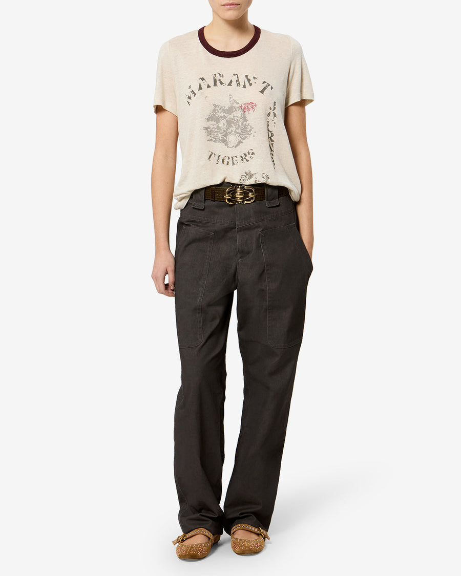 T-shirt Kiliann en lin — Beige clair, vue 2 ; référence TS0016FAD3N06E90LB