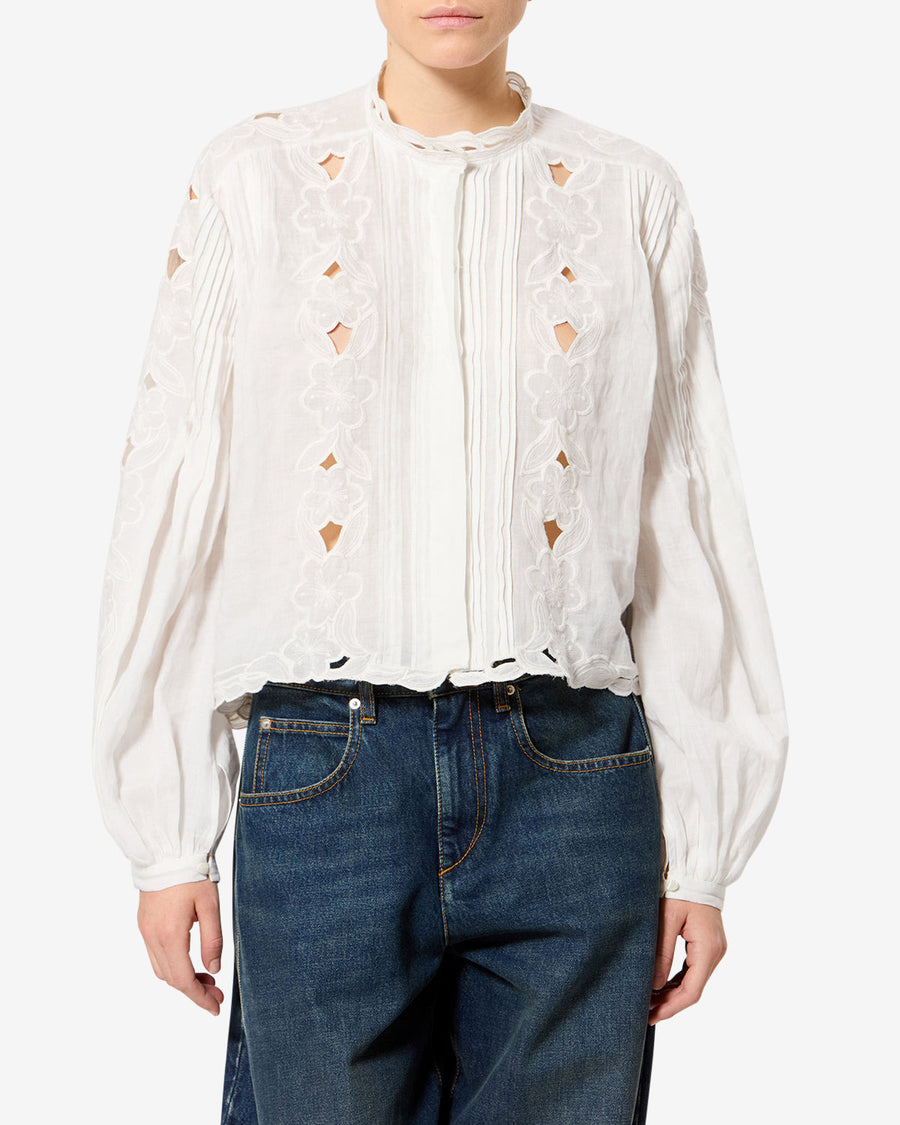 Blouse Rubra — Blanc, vue 1 ; référence HT0964FAD3J12I20WH