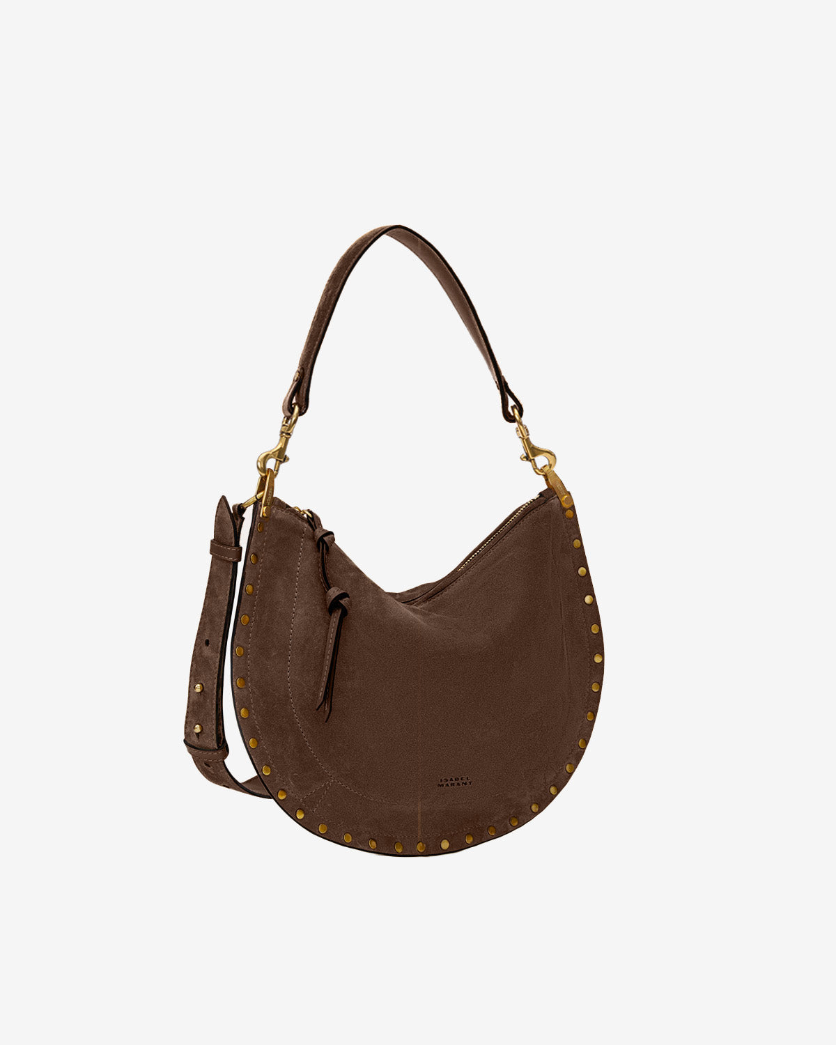 Sac Oskan Soft Zip en cuir velours — Café, vue 3 ; référence BF0066FAB2C03M50CF