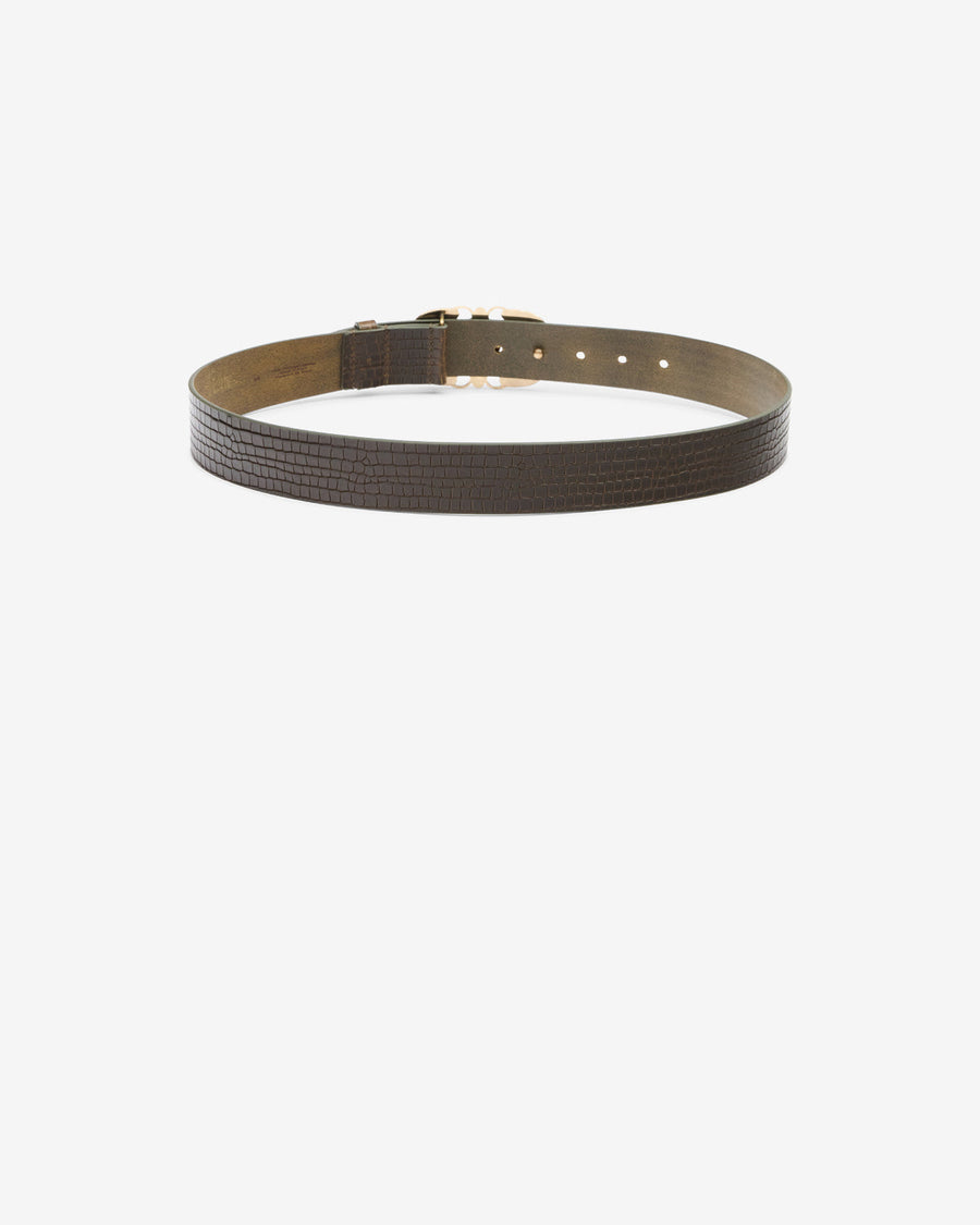 Ceinture Mirko en cuir — Foncé kaki, vue 2 ; référence CE441BFAD2A04A67DK