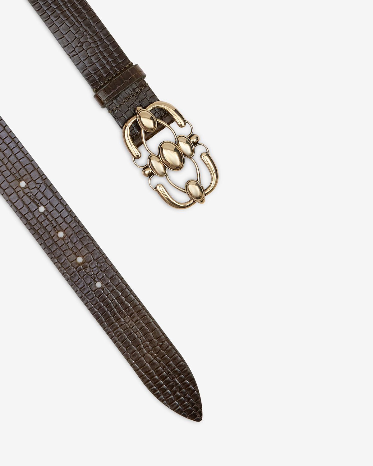 Ceinture Mirko en cuir — Foncé kaki, vue 3 ; référence CE441BFAD2A04A67DK