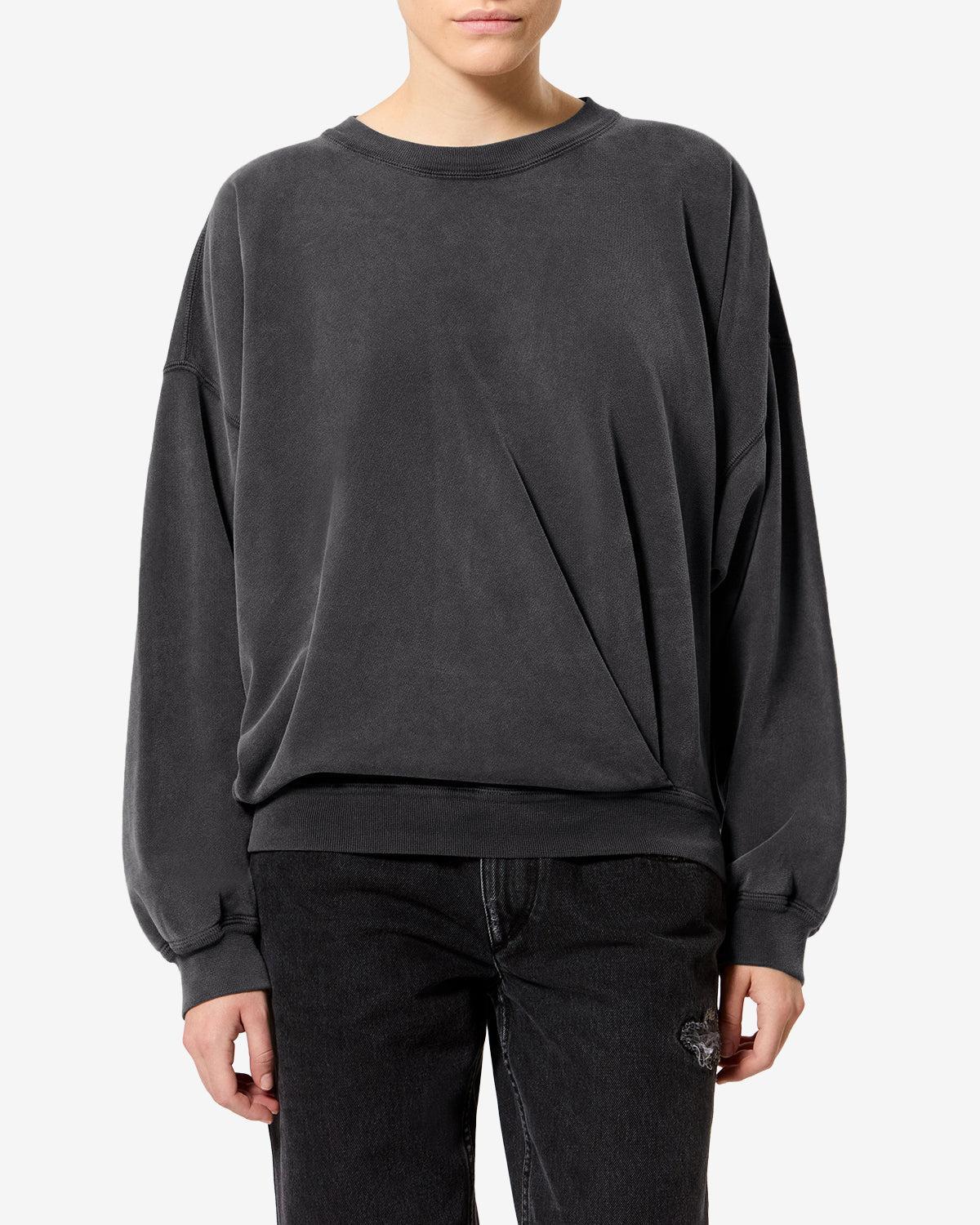 Sweatshirt Sauria — Noir délavé, vue 1 ; référence SW0149FAD1M01E02FK