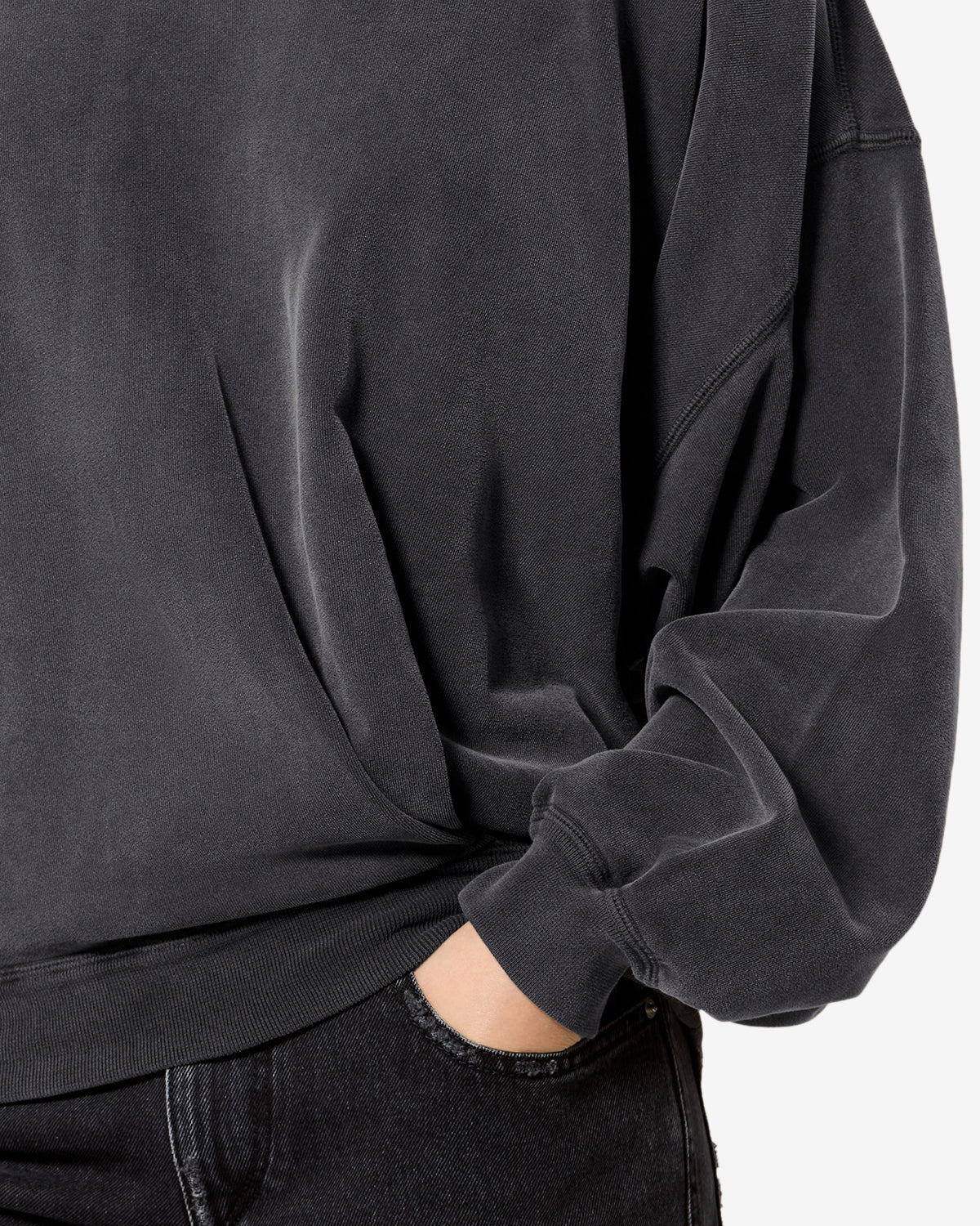 Sweatshirt Sauria — Noir délavé, vue 3 ; référence SW0149FAD1M01E02FK