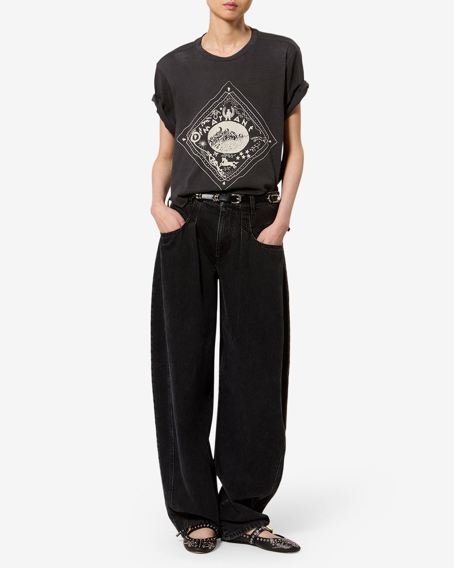 T-shirt Zewel — Noir délavé, vue 2 ; référence TS0001FAD3N04E02FK