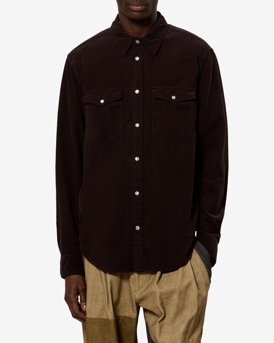 Chemise Vasco — Café, vue 1 ; référence CH0214HAC1I10H50CF