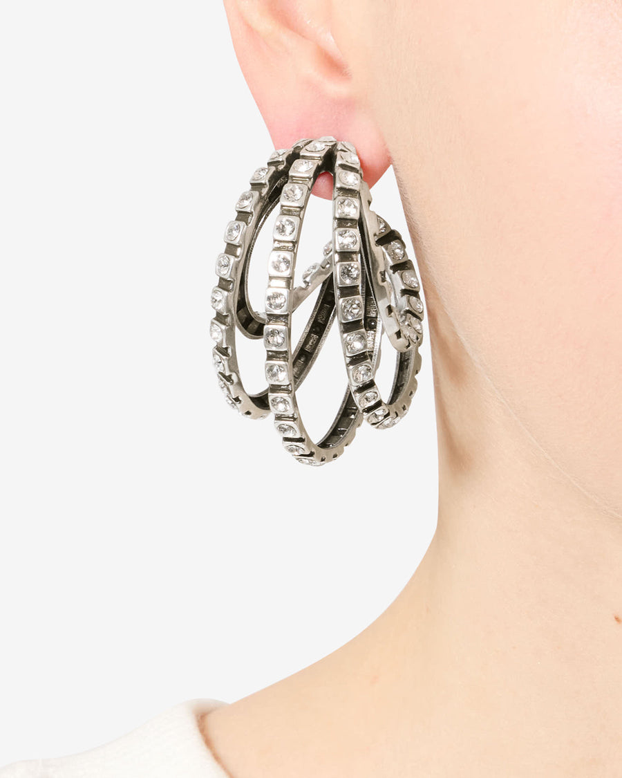 Boucles d'oreille Mona — Argenté, vue 2 ; référence BL0309FAD3B05BTRSI