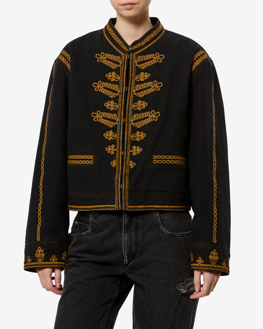 Veste Emalia en denim — Noir, vue 1 ; référence VE0726FAD3H07E01BK