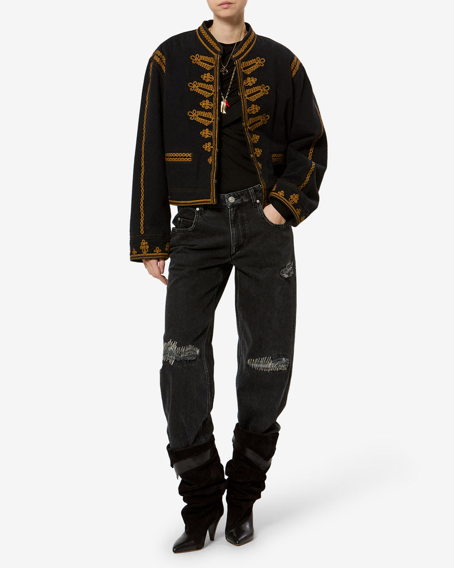 Veste Emalia en denim — Noir, vue 2 ; référence VE0726FAD3H07E01BK