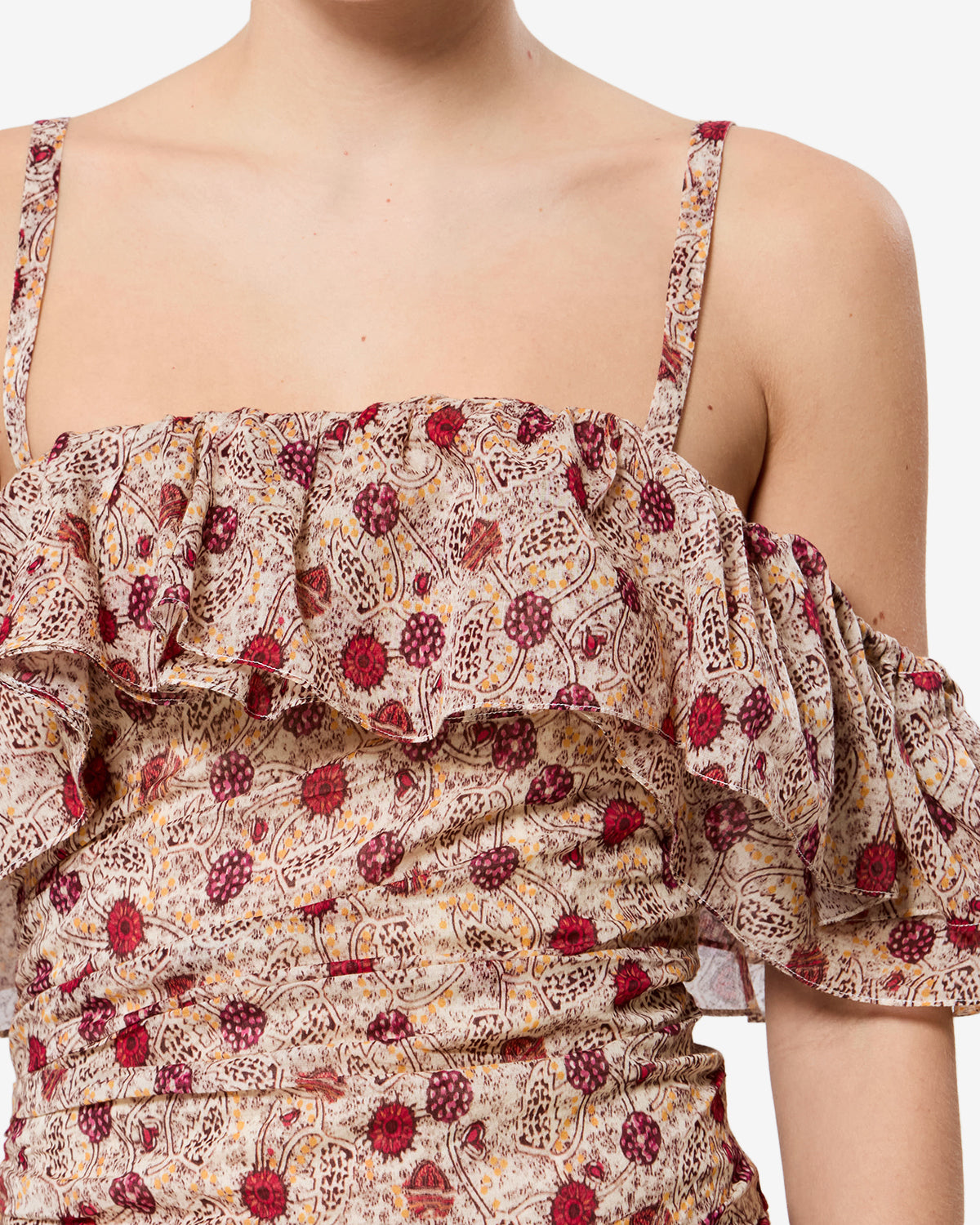 Robe Davilia — Écru-framboise, vue 3 ; référence RO1102FAD3J03EECRY