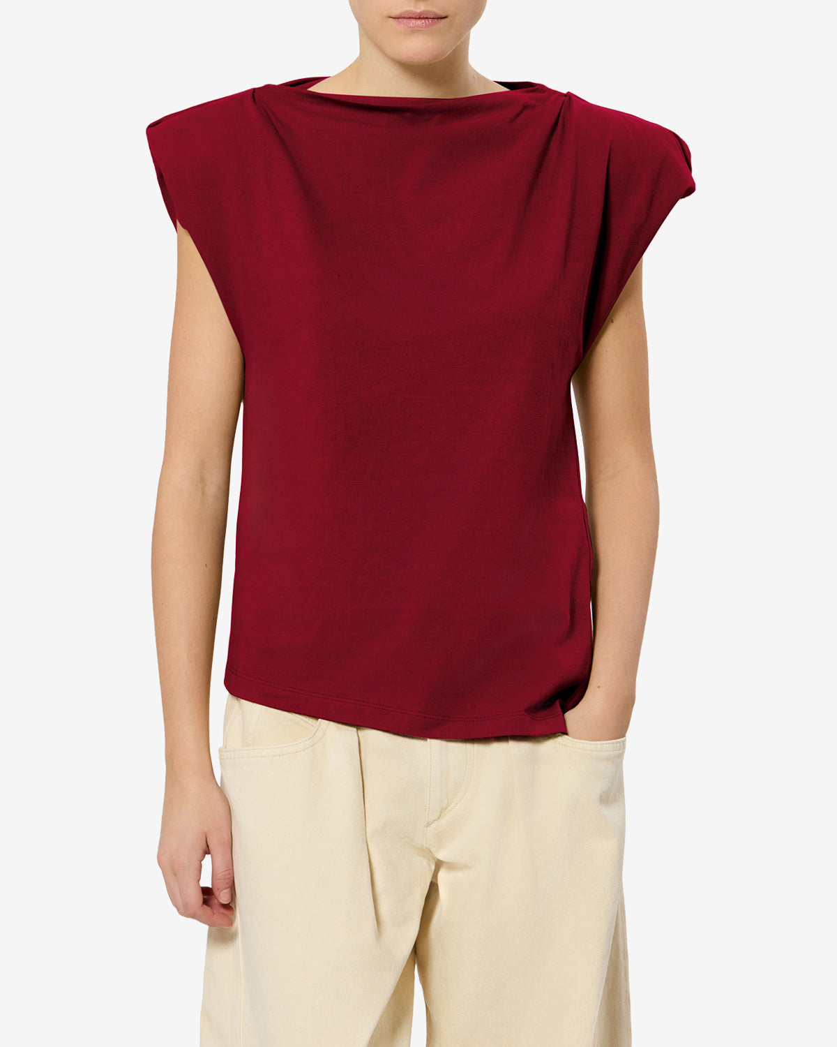 T-shirt Sebani — Bordeaux foncé, vue 1 ; référence TS0097FAA1N41I80DB