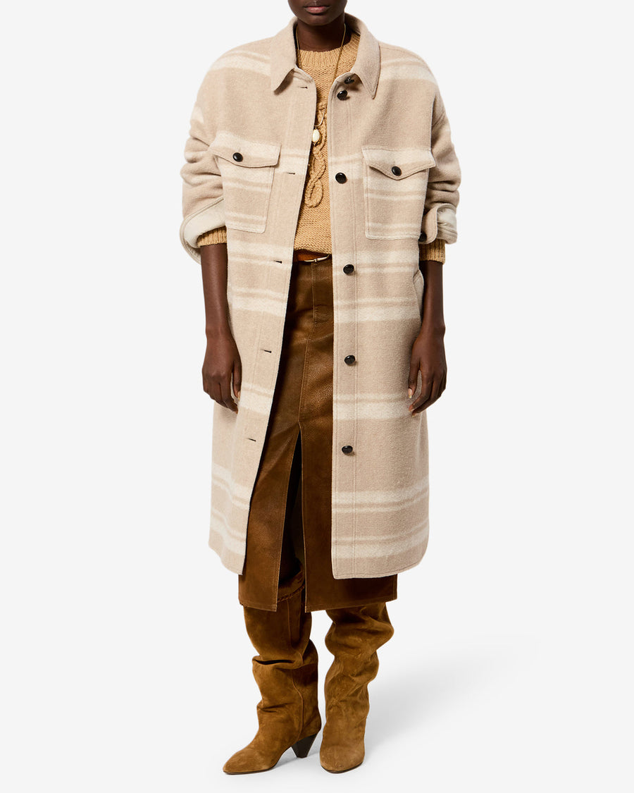 Manteau Djila — Sable, vue 1 ; référence MA0368FCD3D02E23SD