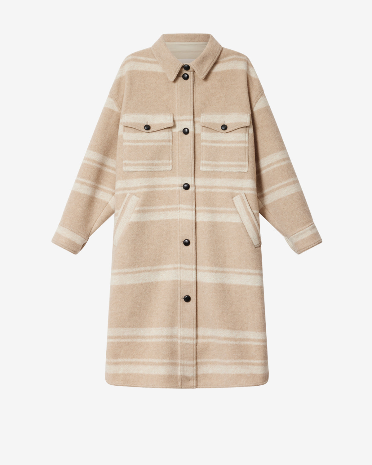 Manteau Djila — Sable, vue 3 ; référence MA0368FCD3D02E23SD