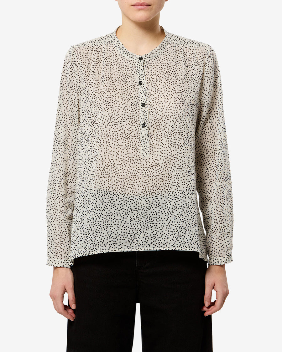 Blouse Maria — Écru et noir, vue 1 ; référence HT0029FAD3J03EECBK