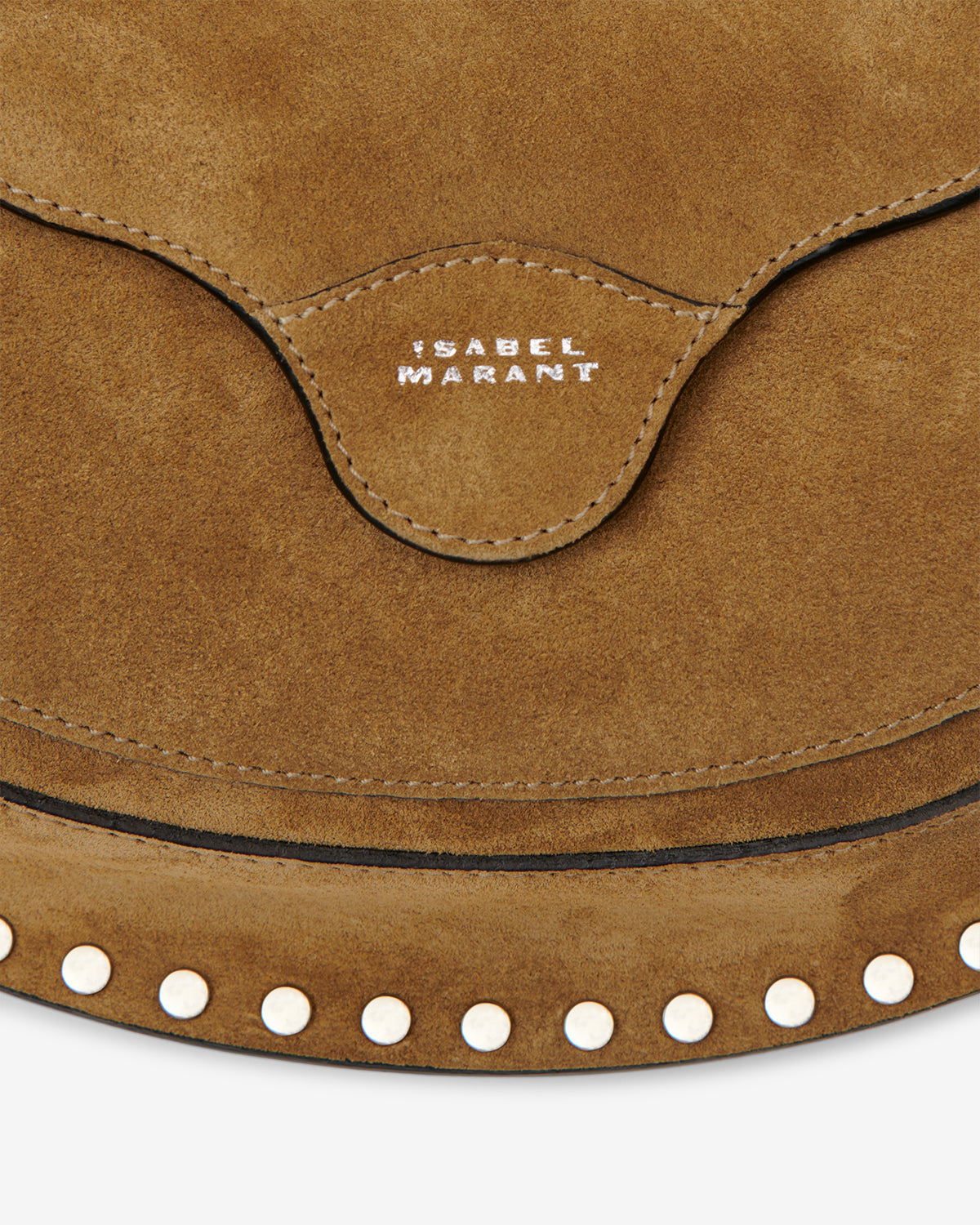 Sac Moon Pocket en cuir velours — Taupe, vue 1 ; référence PP0511FAA3C32M50TA