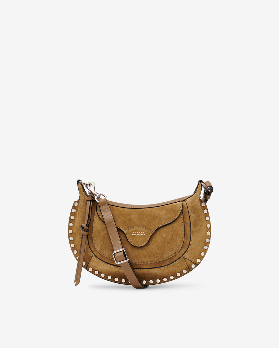 Sac Moon Pocket en cuir velours — Taupe, vue 2 ; référence PP0511FAA3C32M50TA