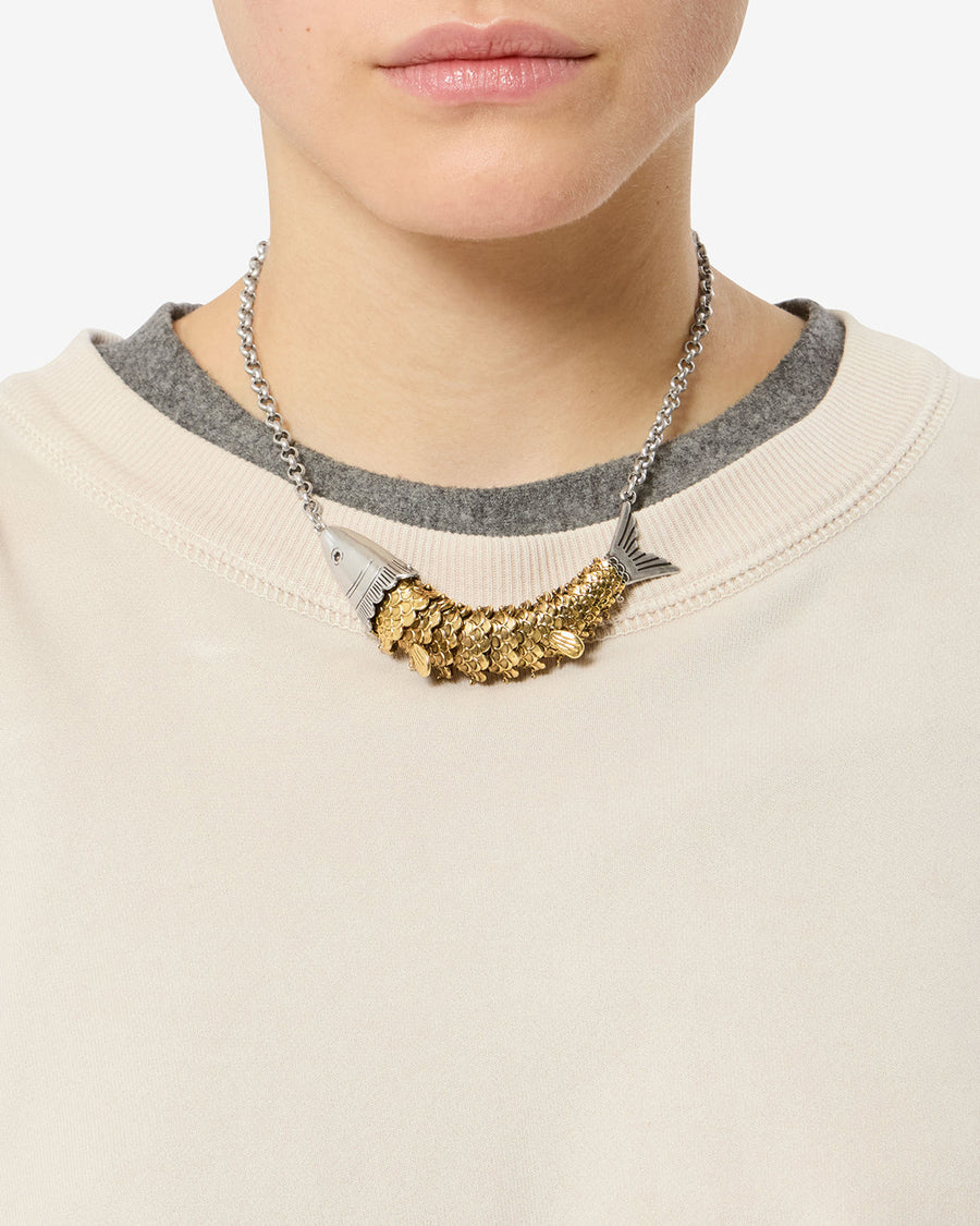 Collier ras du cou River — Argenté-doré, vue 2 ; référence RC0051FAB4B09BSIDO
