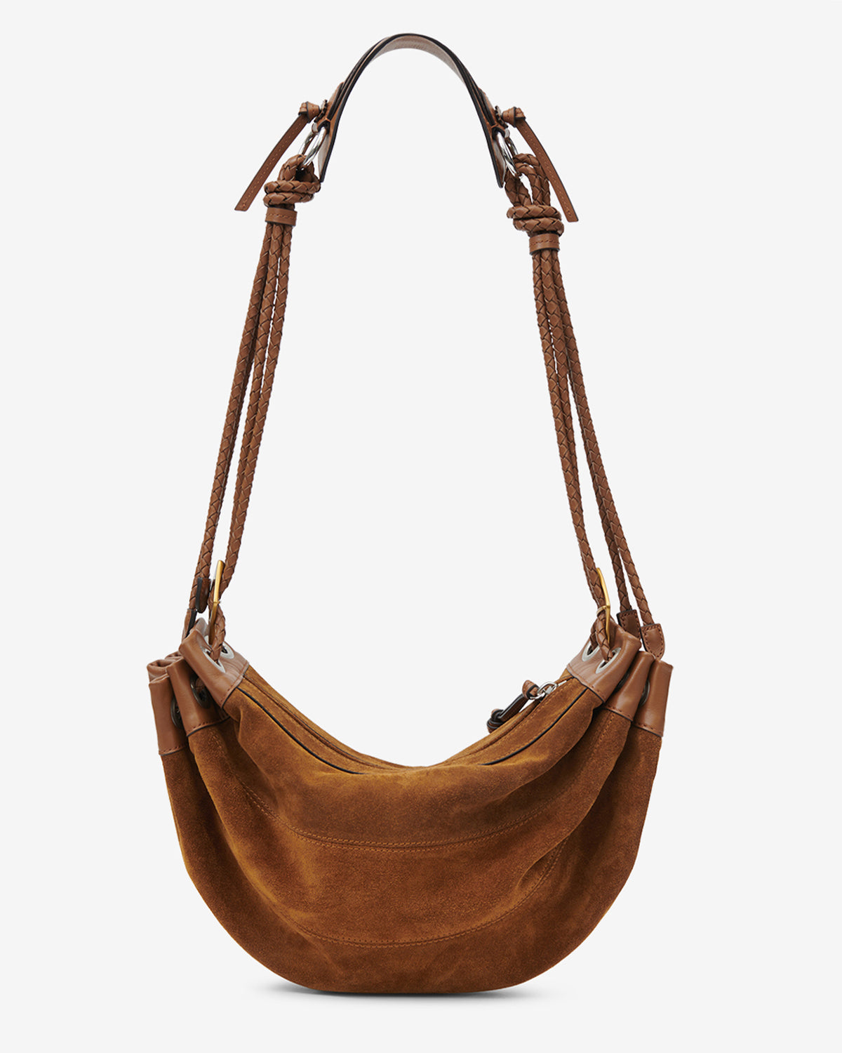 Sac Maia Medium en cuir velours — Cognac, vue 3 ; référence PP0501FAD2C09M50CO
