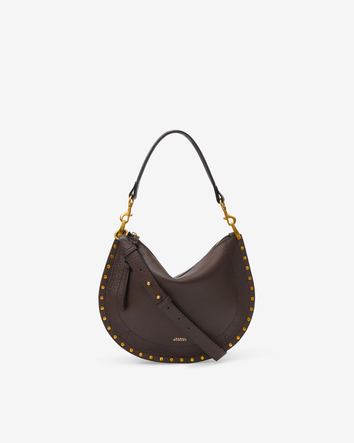 Sac Oskan Soft Zip en cuir grainé — Café, vue 2 ; référence BF0066FAC3C22M50CF