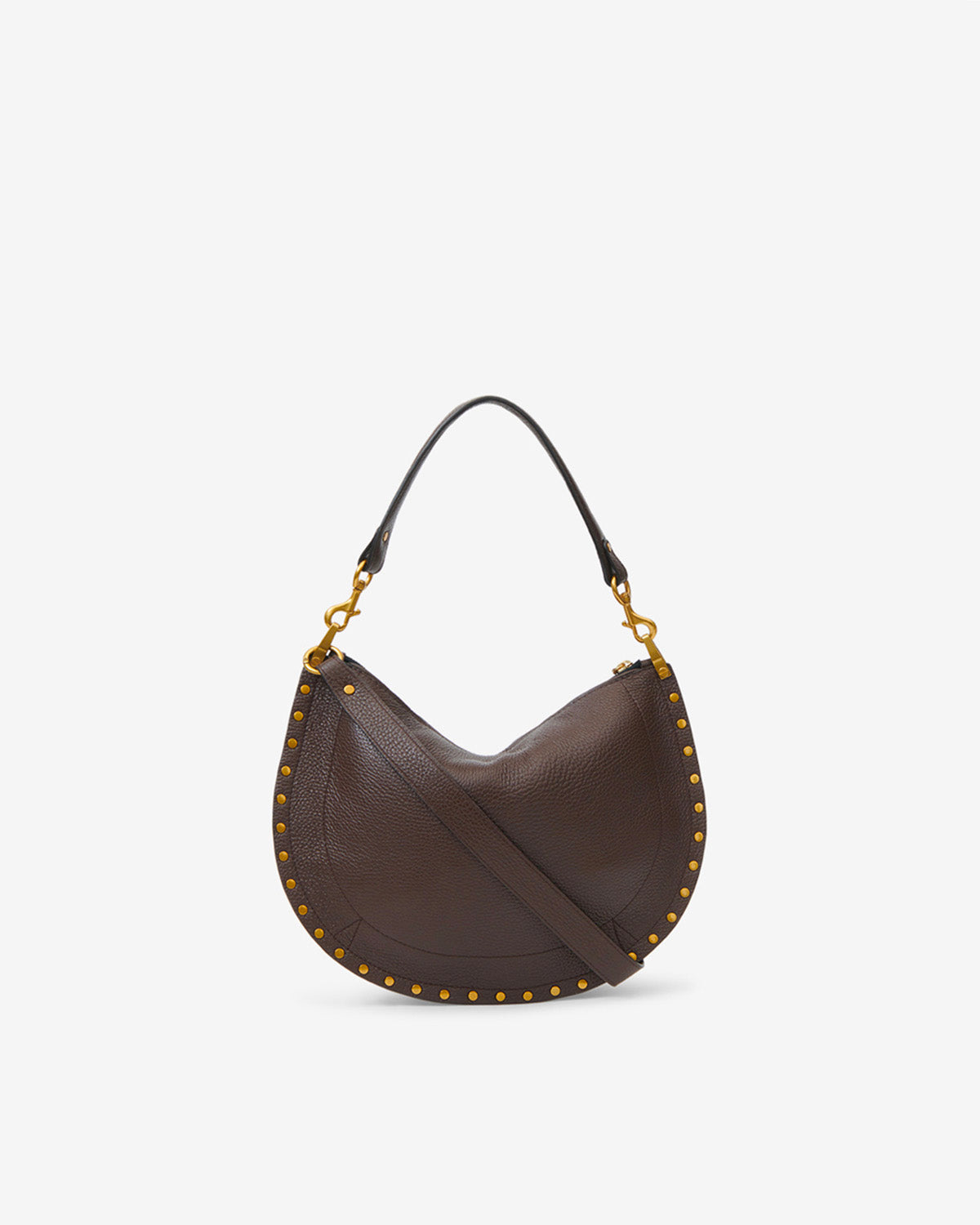Sac Oskan Soft Zip en cuir grainé — Café, vue 3 ; référence BF0066FAC3C22M50CF