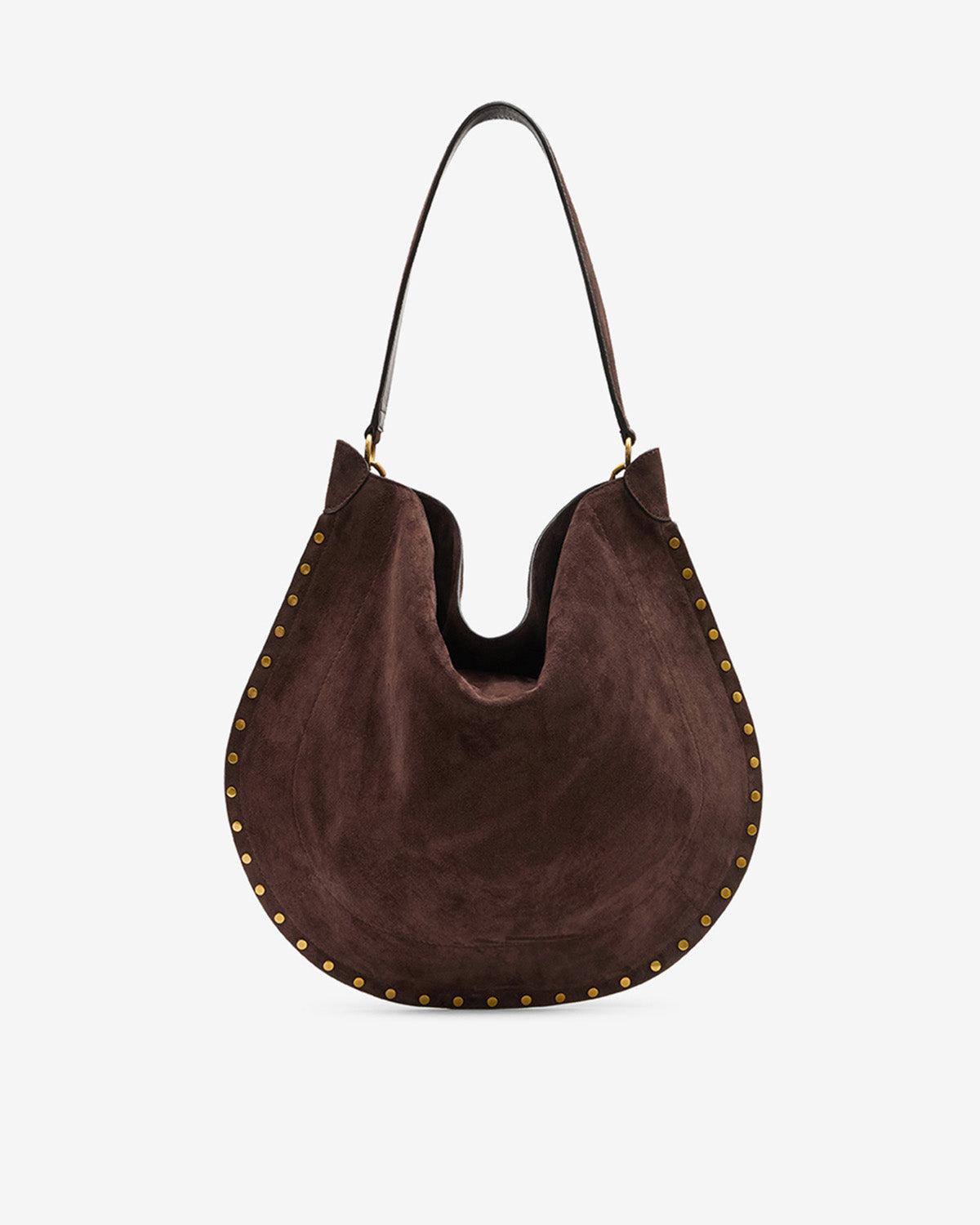Sac Oskan Hobo Soft en cuir velours — Café, vue 3 ; référence PP0200FAB2C03M50CF