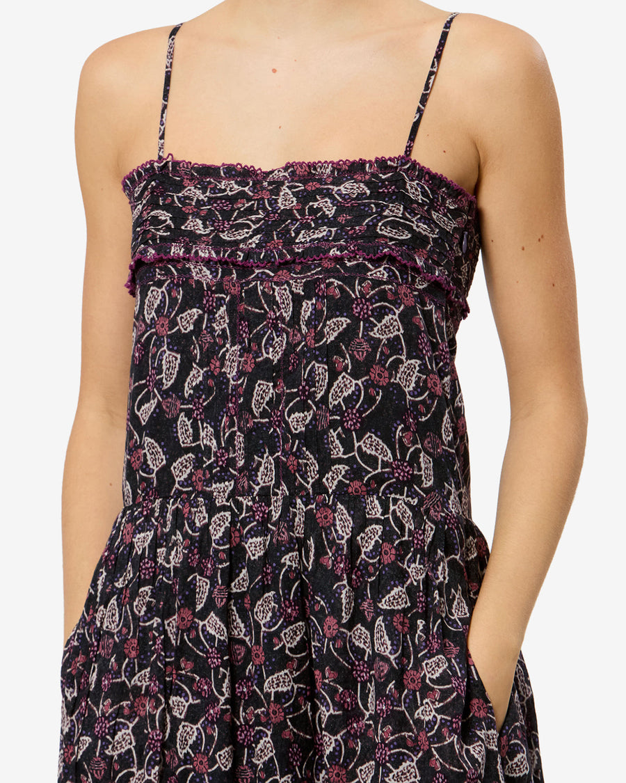 Robe Demy — Noir / Framboise, vue 2 ; référence RO1177FAD3J03EBKRY
