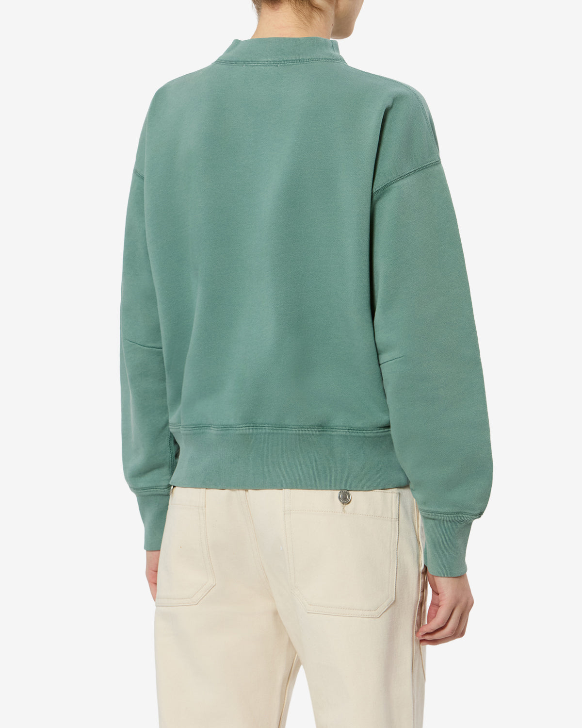 Sweatshirt Moby — Sauge / Ecru, vue 1 ; référence SW0003FAD1M04ESEEC