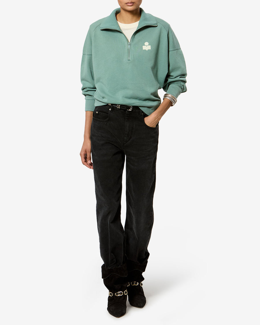 Sweatshirt Ross — Sauge / Ecru, vue 2 ; référence SW0093FAD1M04ESEEC