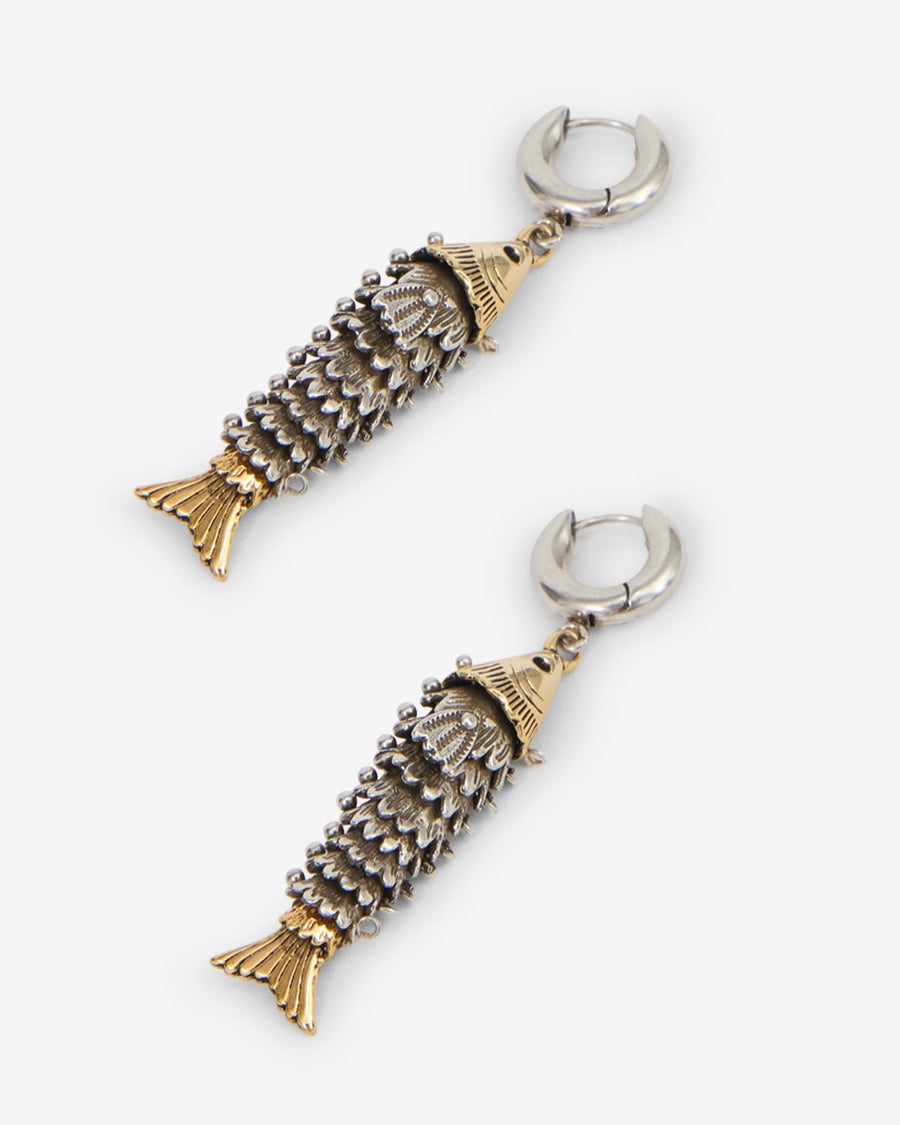 Boucles d'oreille River Man — Argenté-doré, vue 1 ; référence BL0192HAB4B05TSIDO