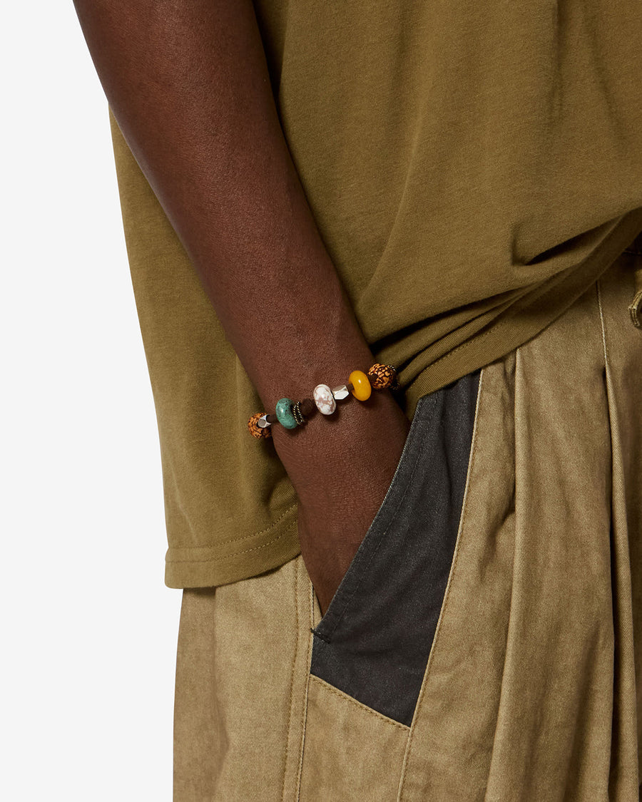Bracelet Willow en cuir velours — Café / Argenté, vue 2 ; référence BR0274HAD3B09TCFSI