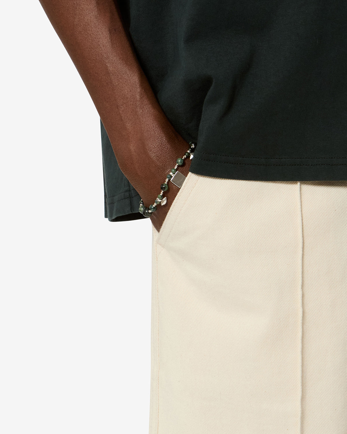 Bracelet Jack — Vert foncé-argenté, vue 2 ; référence BR0206HAC3B03TDGSI