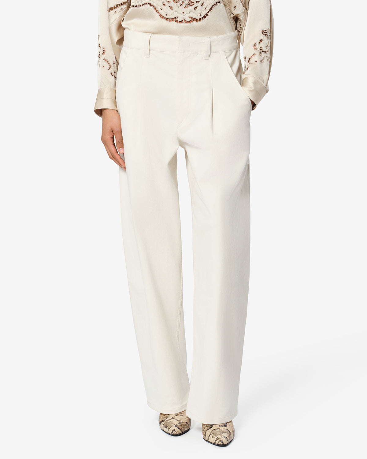 Pantalon Lenadia — Écru, vue 1 ; référence PA0849FAD4G01I23EC