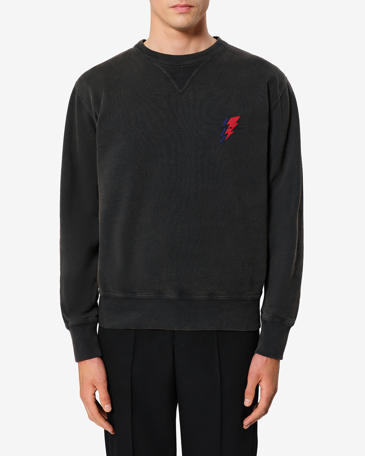 Sweatshirt Mike — Noir délavé, vue 1 ; référence SW0030HAD4M03H02FK