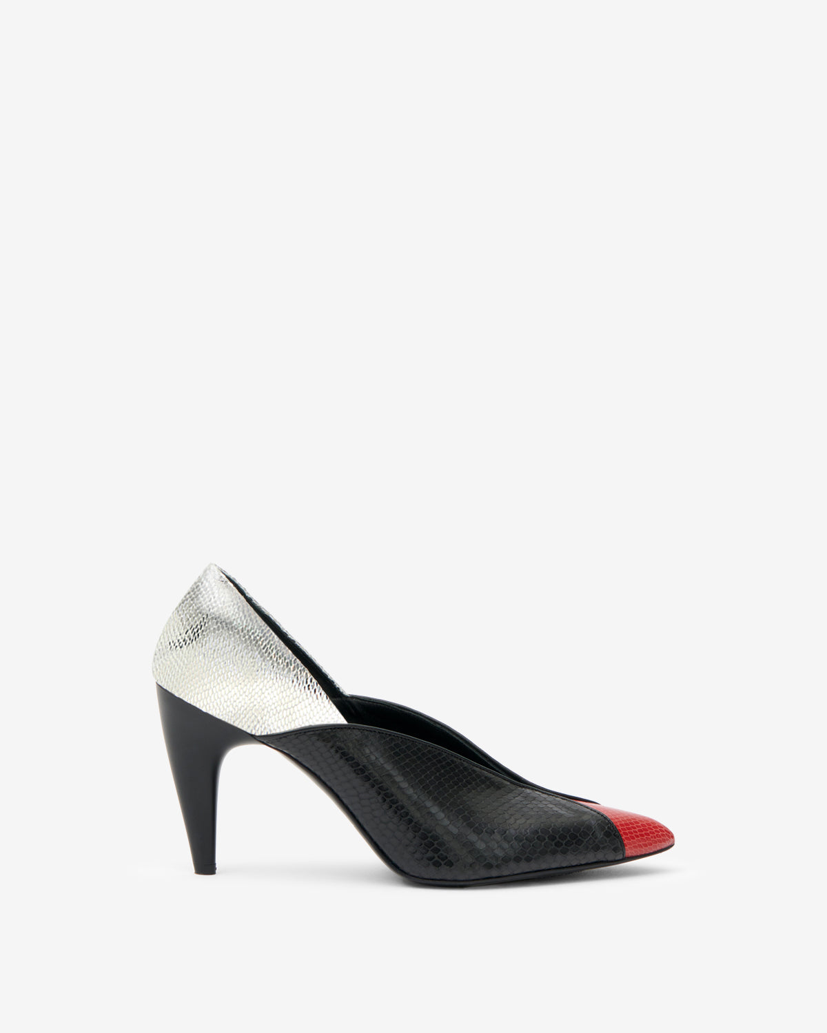 Escarpins Luza — Noir / Rouge Scarlet, vue 1 ; référence ES0090FAD4A06SBKSR