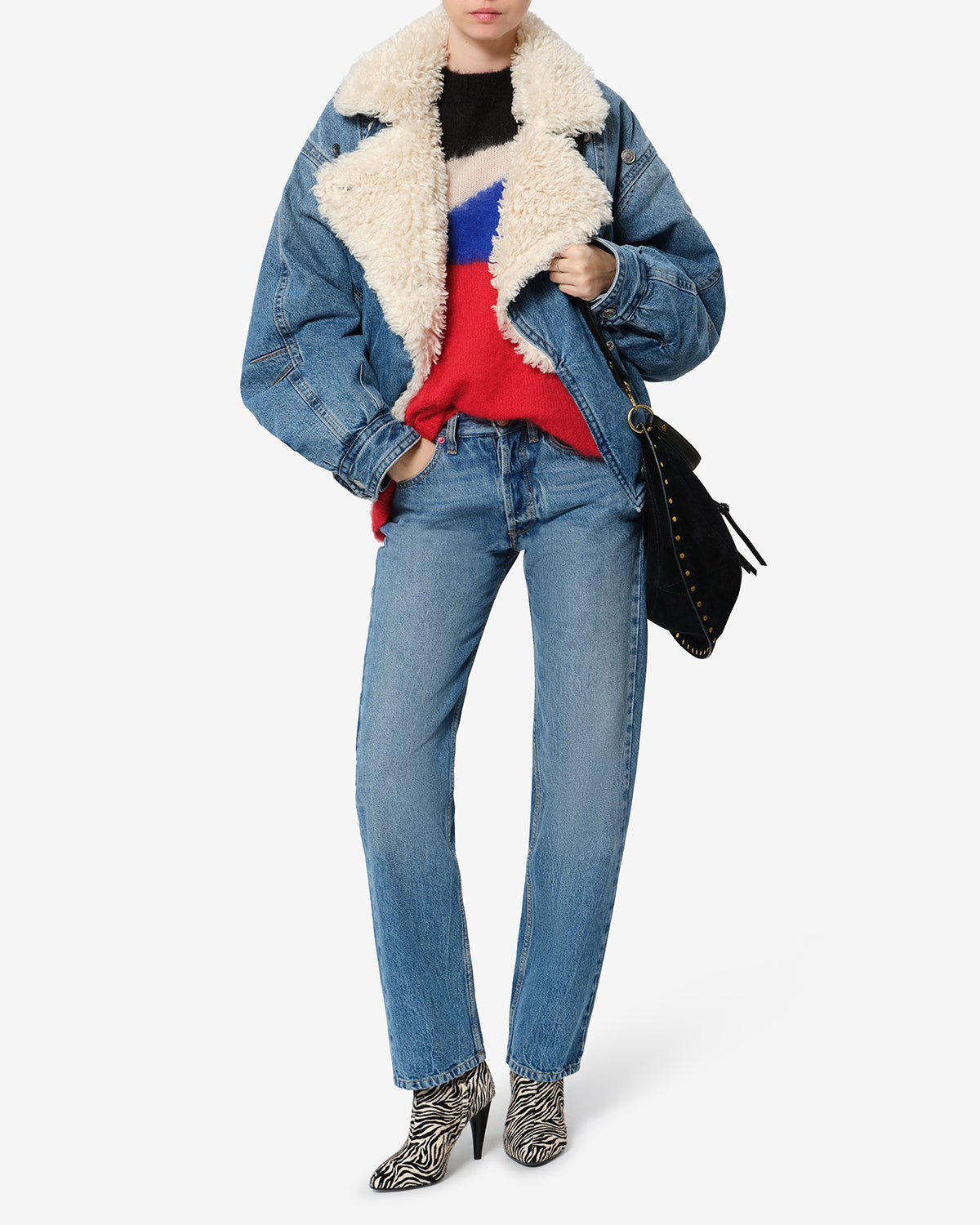 Veste Valineo en denim — Bleu, vue 2 ; référence VE0846FAD4H07I30BU
