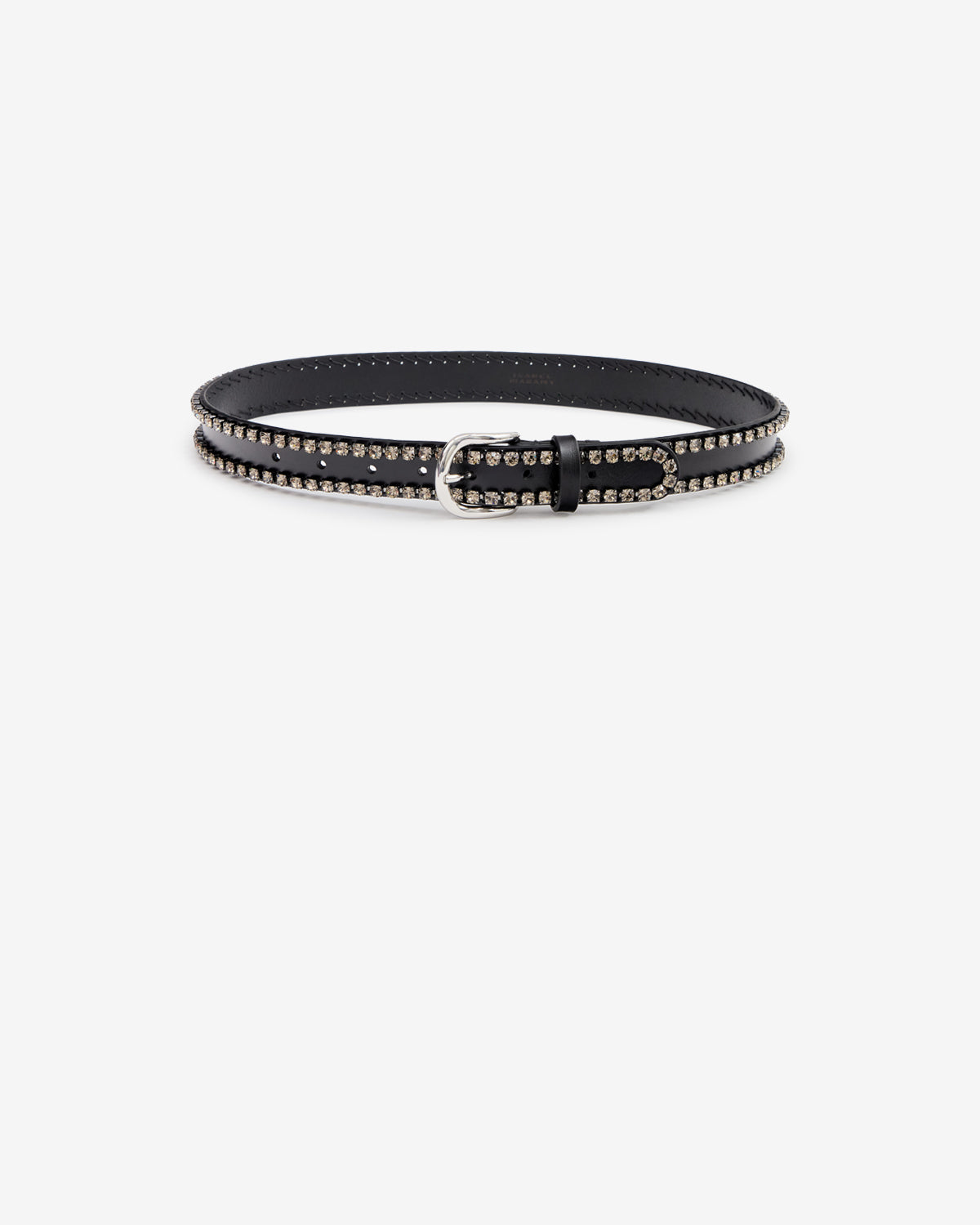 Ceinture Zap en cuir — Noir-palladium, vue 1 ; référence CE015BFBD4A05ABKPA