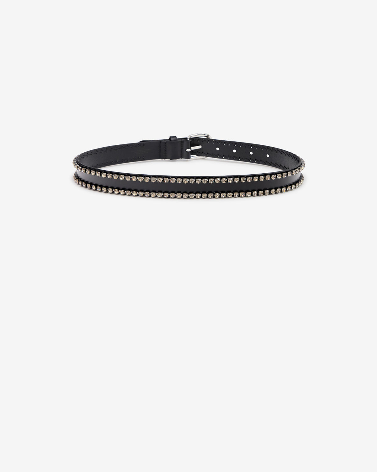 Ceinture Zap en cuir — Noir-palladium, vue 2 ; référence CE015BFBD4A05ABKPA