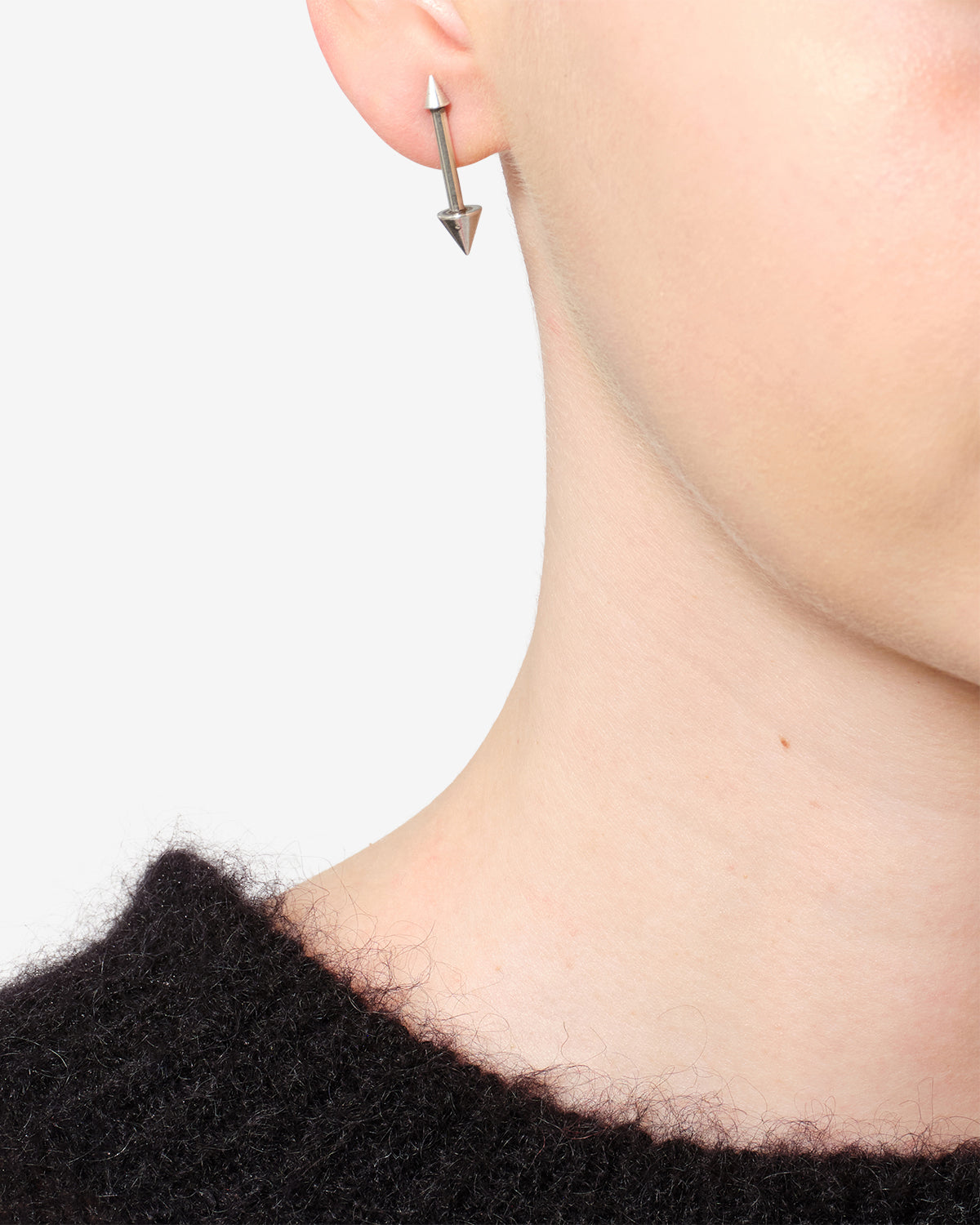 Boucle d'oreille Arrow — Argent, vue 2 ; référence BL0335HAD4B05T08SI
