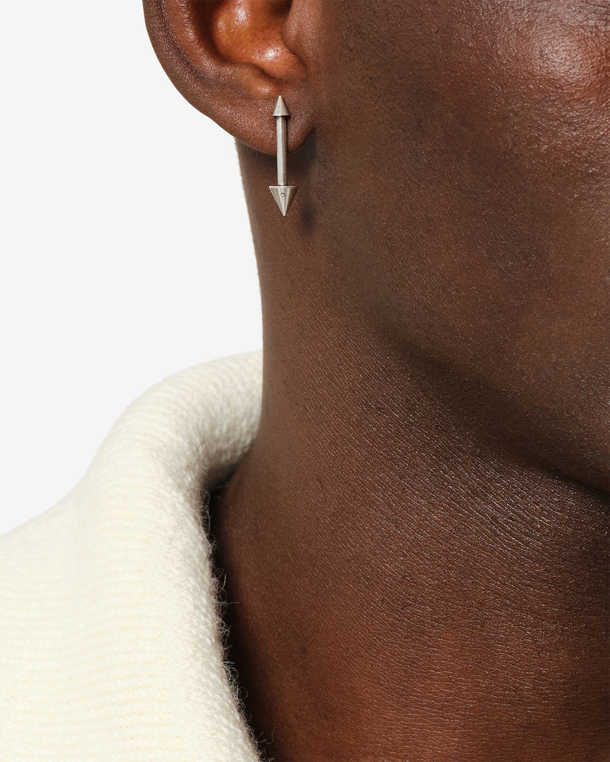 Boucle d'oreille Arrow — Argent, vue 3 ; référence BL0335HAD4B05T08SI
