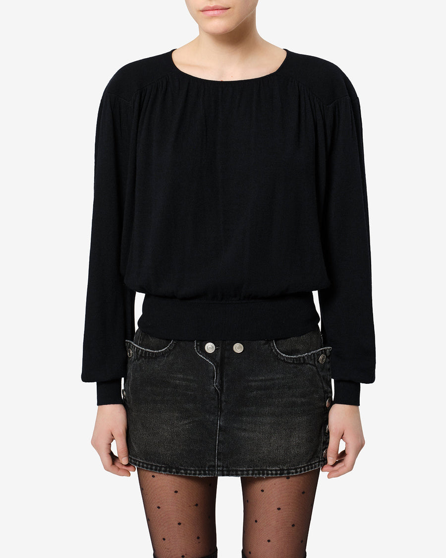 Pull Enza en viscose et laine — Noir, vue 1 ; référence PU0981FBD4L07I01BK