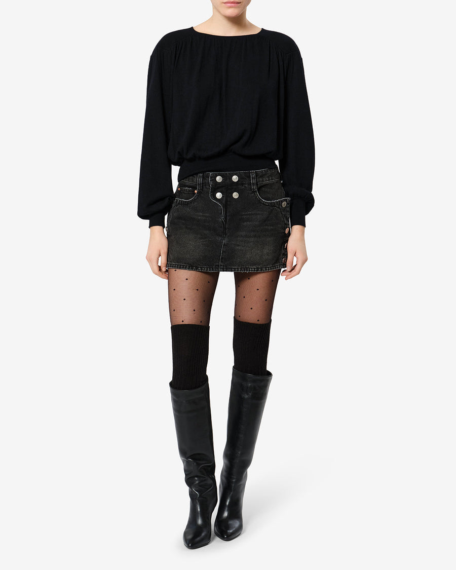 Pull Enza en viscose et laine — Noir, vue 2 ; référence PU0981FBD4L07I01BK