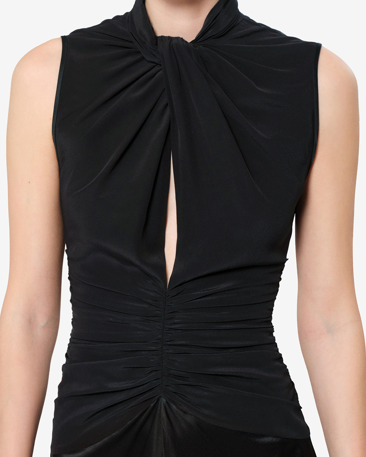 Robe Delfi en soie — Noir, vue 1 ; référence RO1221FAD4J01I01BK