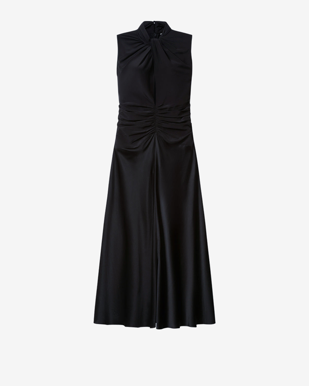 Robe Delfi en soie — Noir, vue 3 ; référence RO1221FAD4J01I01BK