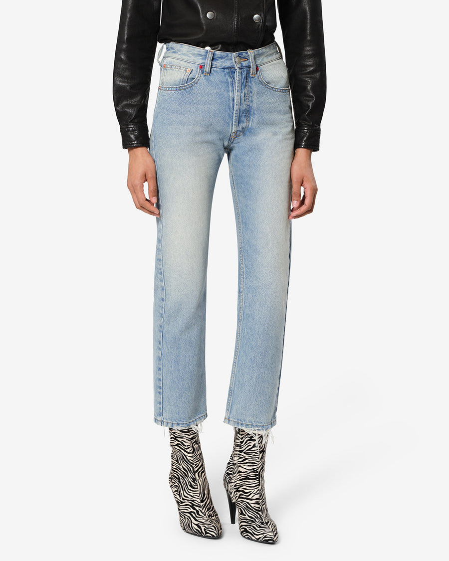Jean Daya Cropped — Bleu vintage, vue 1 ; référence PA0807FAD4H01I30VU